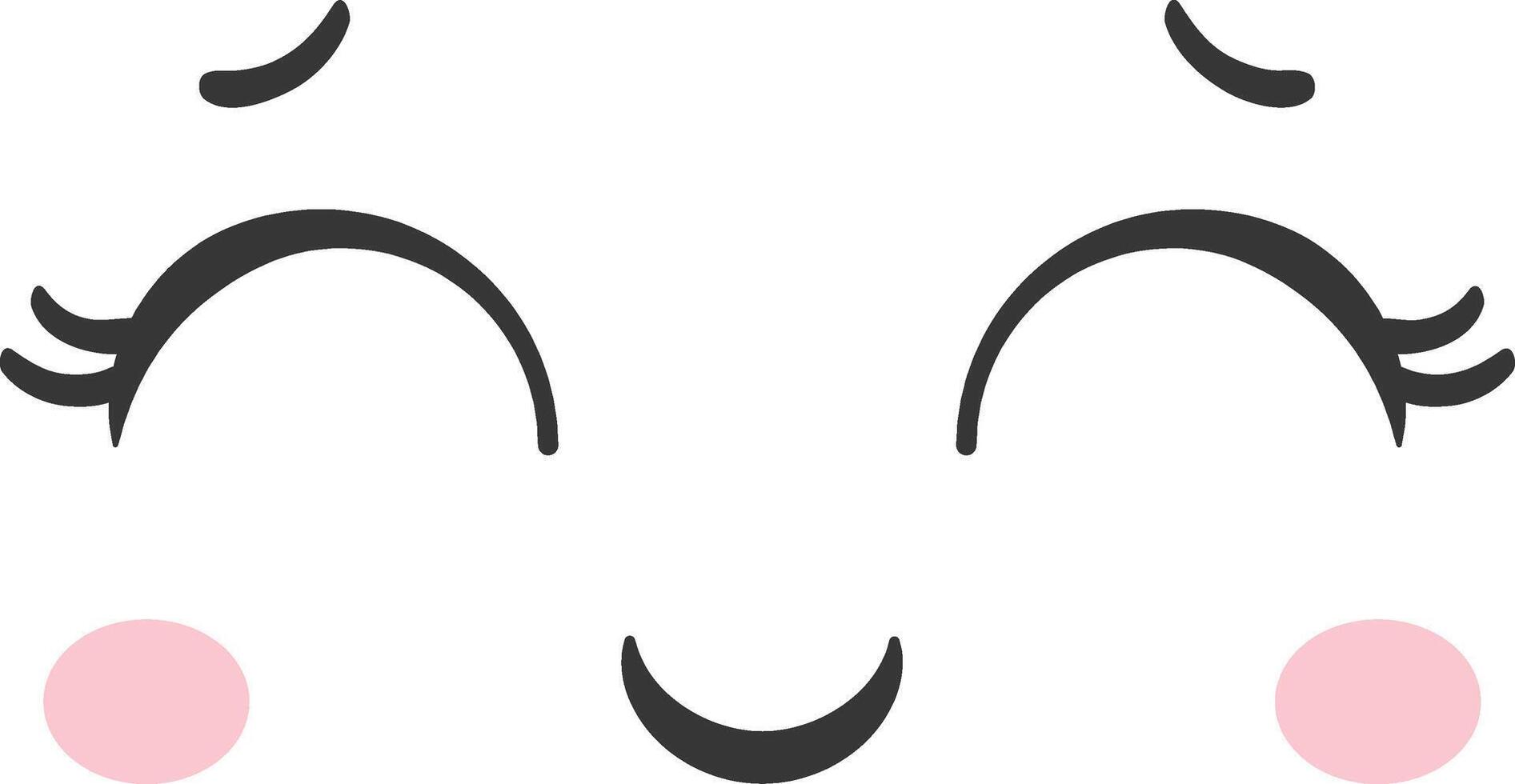 A playful and cheerful cartoon face displays large happy eyes and rosy cheeks evoking a sense of joy and innocence ideal for artistic projects or childrens themes vector
