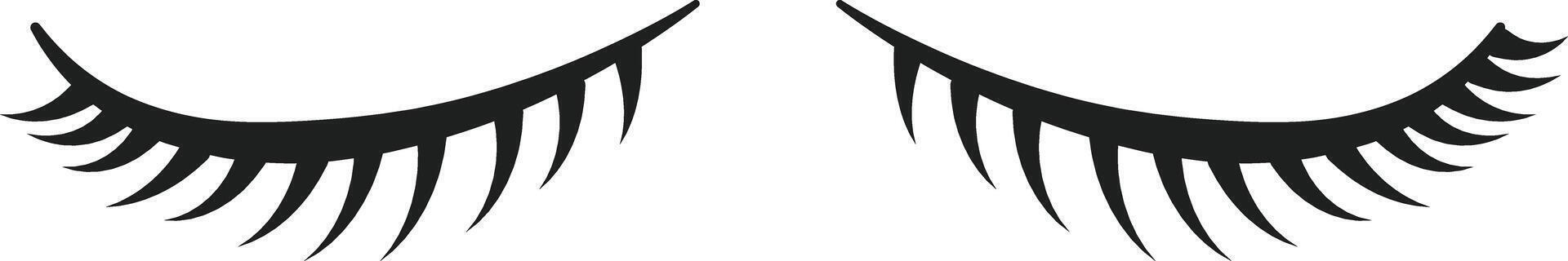 The design features a pair of beautifully styled closed eyelashes that emphasize elegance and artistry in beauty and fashion contexts ideal for creative projects vector