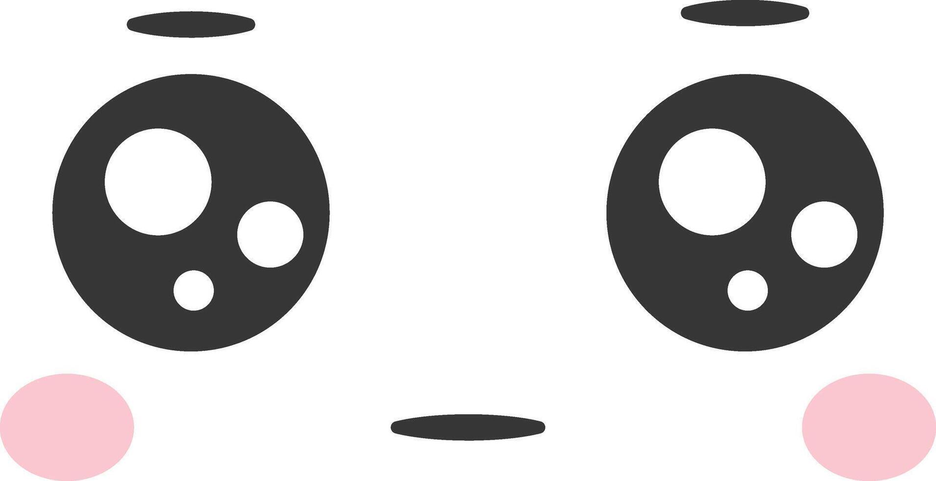 This playful illustration features large cartoon eyes with bubbles and rosy cheeks creating a whimsical and charming expression suitable for various designs vector