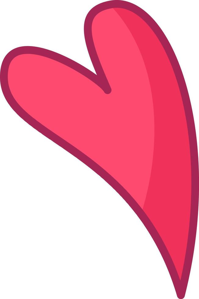 A vibrant pink heart with a darker outline is centered against a clean white backdrop symbolizing love and emotion in various digital projects and designs vector