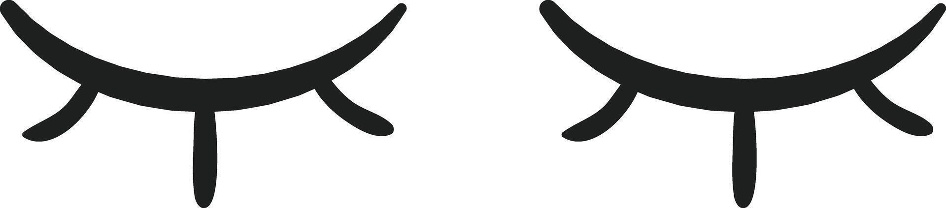 A clean and minimalistic black eyelash design appears on a white backdrop embodying modern aesthetic sensibilities and simplicity in art vector