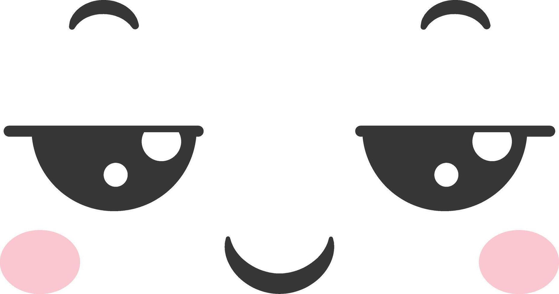 A cartoon face displays friendly and inviting features with rosy cheeks and playful smiling eyes that create a cheerful atmosphere perfect for childrens designs vector