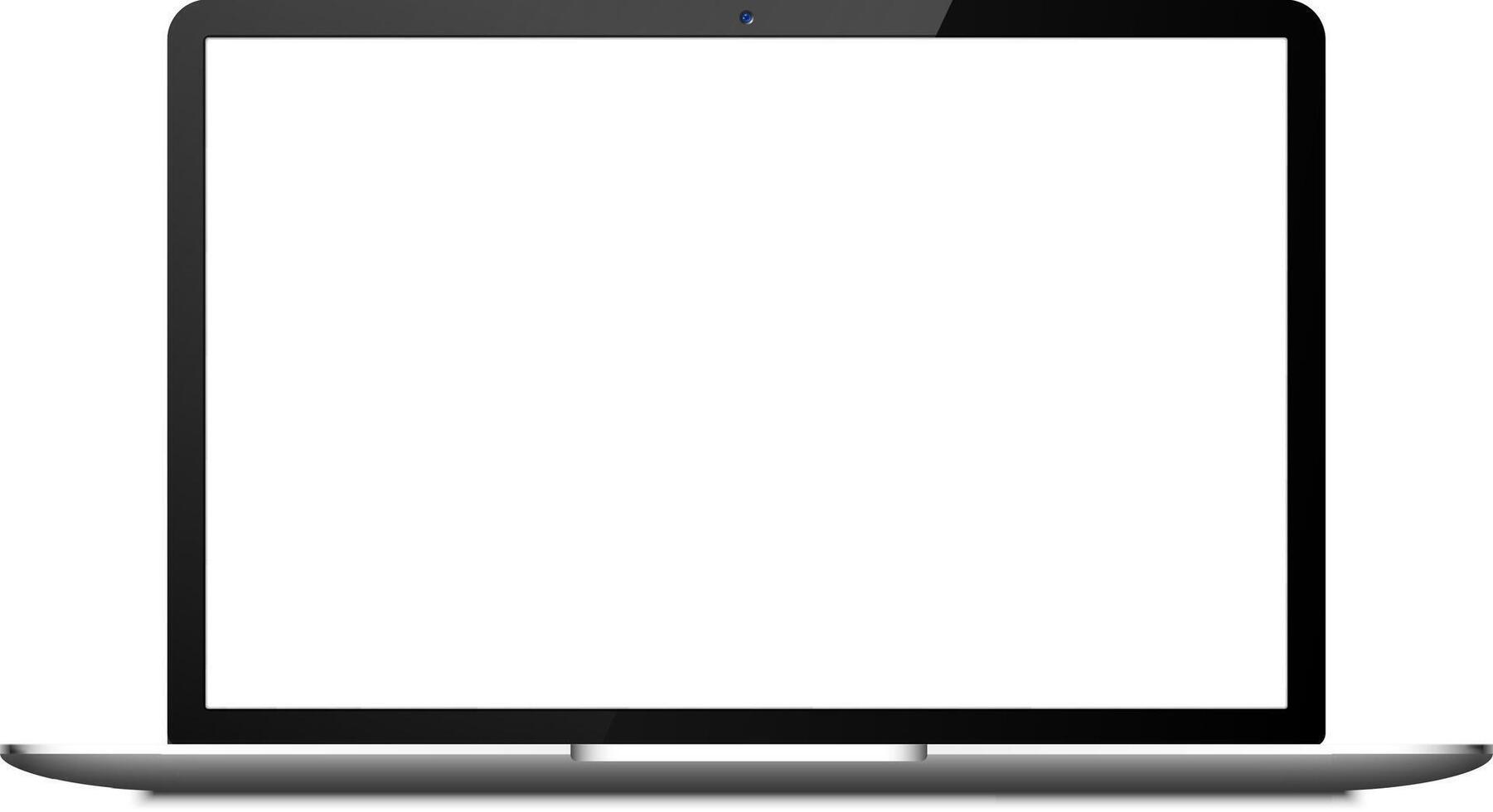 A sleek laptop design with a blank screen, ideal for showcasing digital creativity and modern technology trends in a minimalist workspace vector