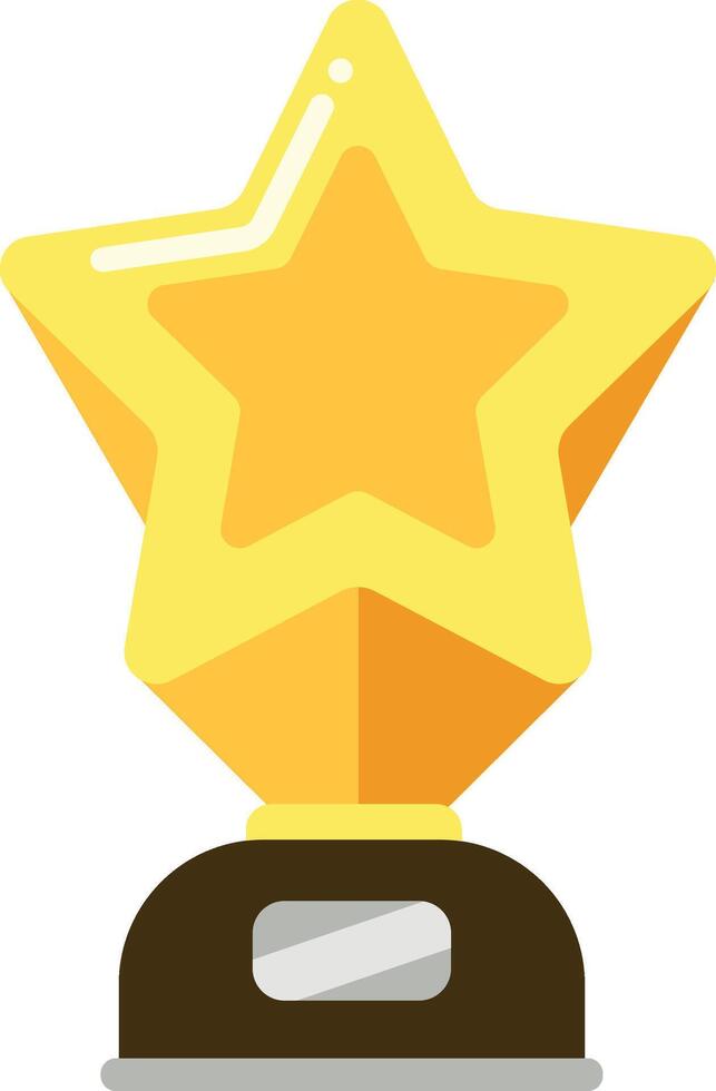 A golden star trophy symbolizing achievement and recognition prominently displayed on a simple base vector