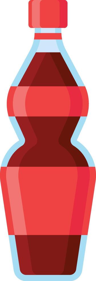 Refreshing soda drink in plastic bottle, perfect for hot days. Enjoy sweet, fizzy taste in cola or pop. Simple, minimal design on white background vector