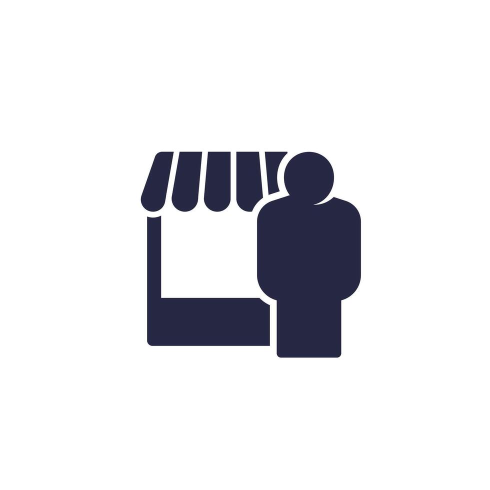 shop owner icon on white vector