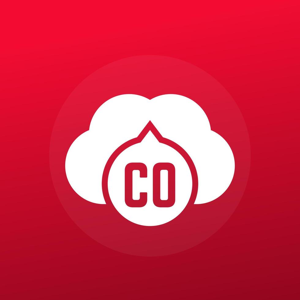 carbon monoxide, CO gas icon vector