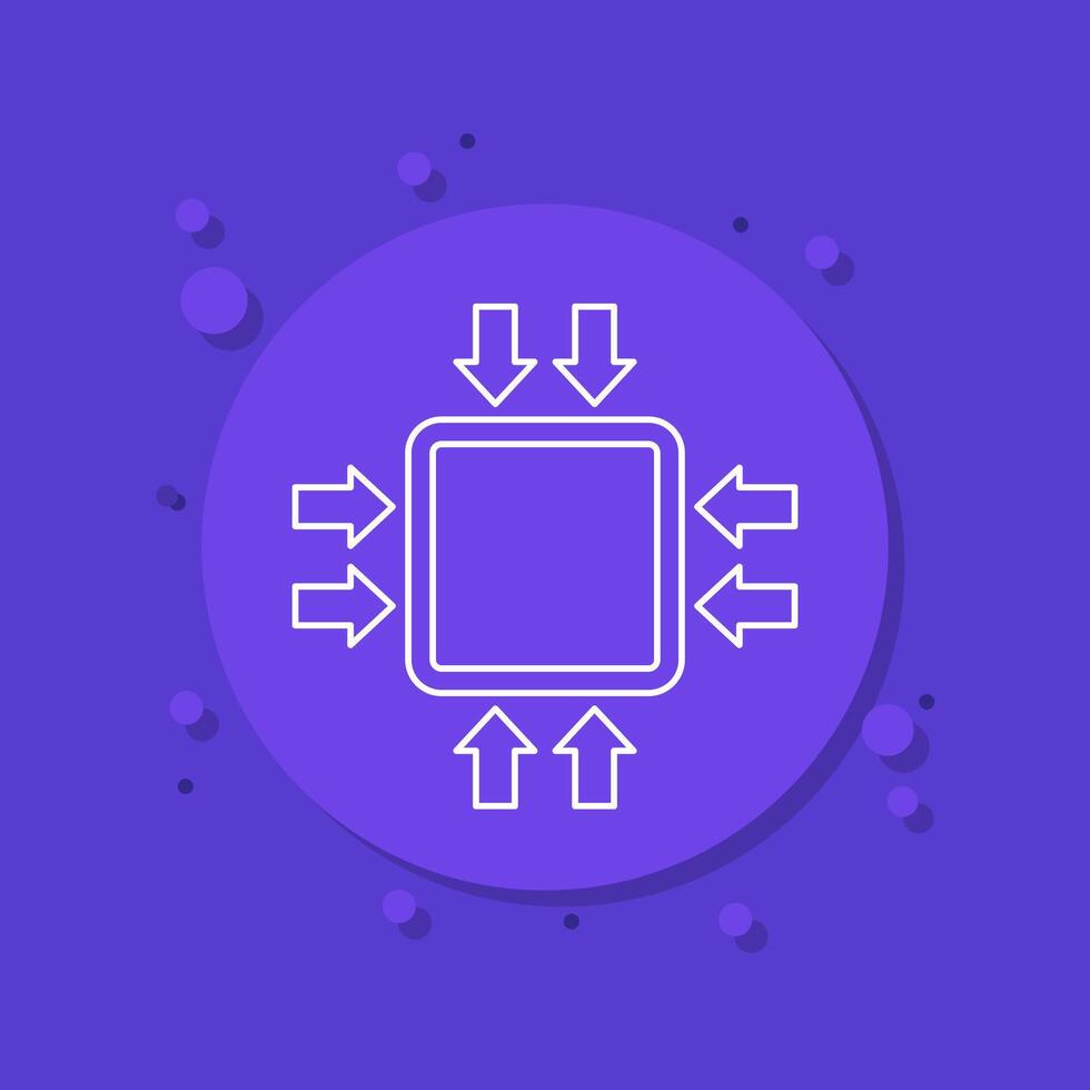 compact size icon in line design vector