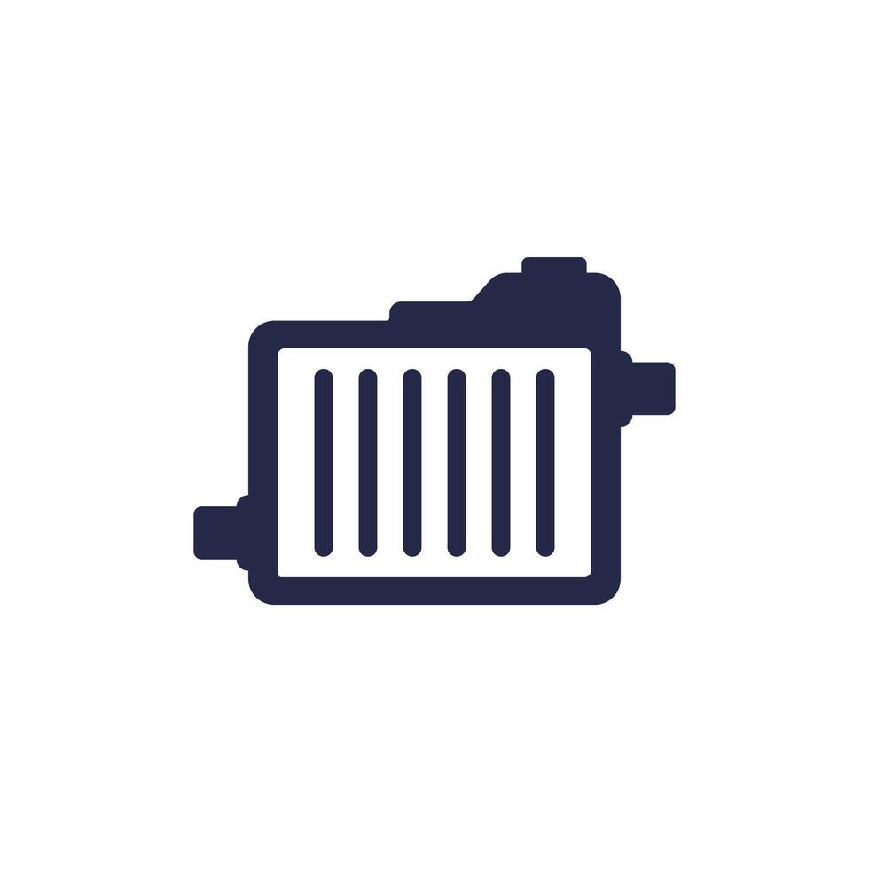 car radiator icon, pictogram on white vector