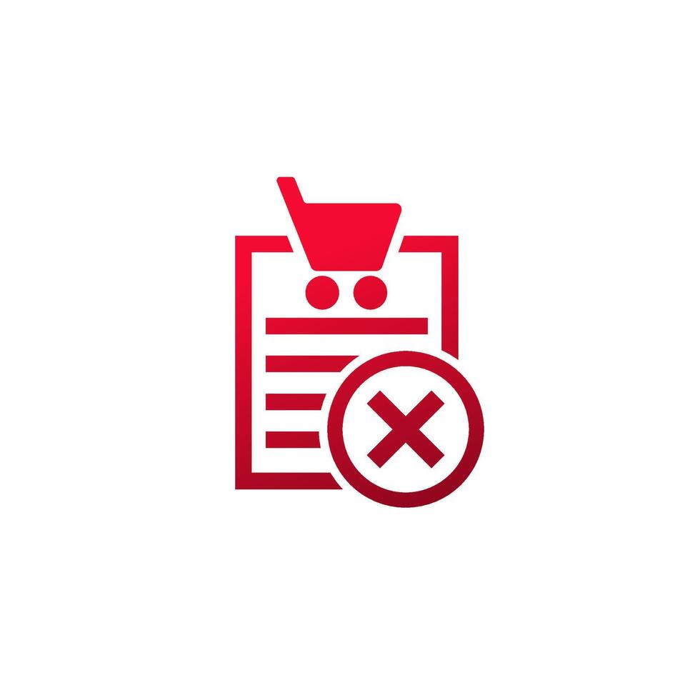 failed order icon on white vector