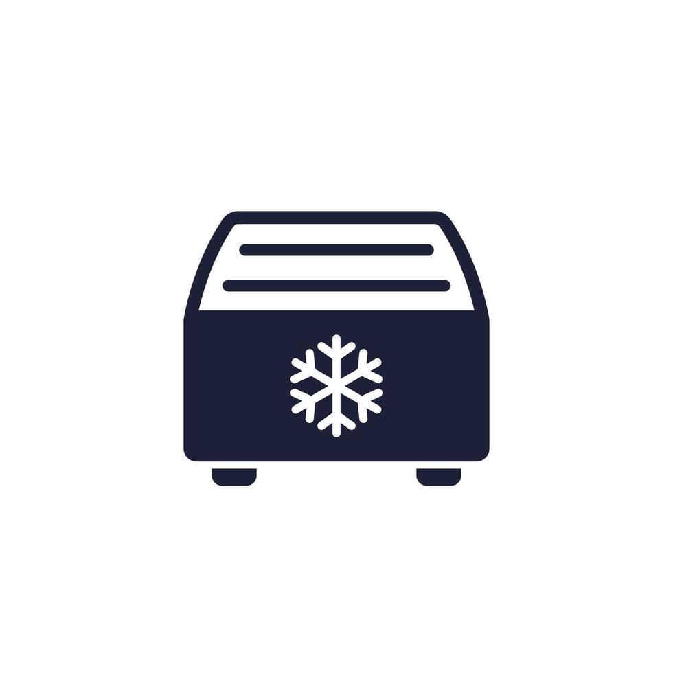 fridge, supermarket freezer or chiller icon on white vector