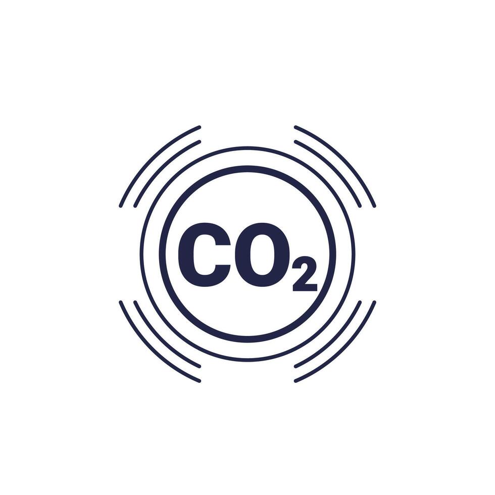 co2 sensor icon, carbon dioxide detector on white vector