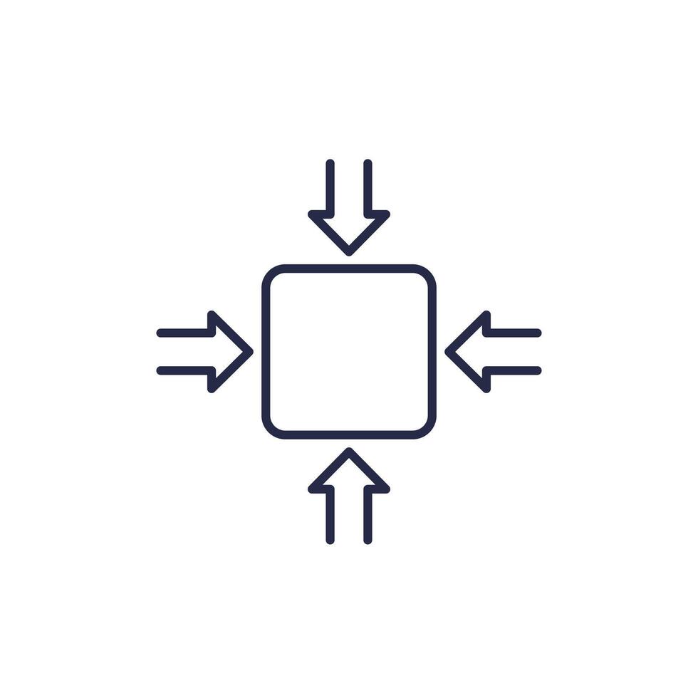 compact size icon, line vector