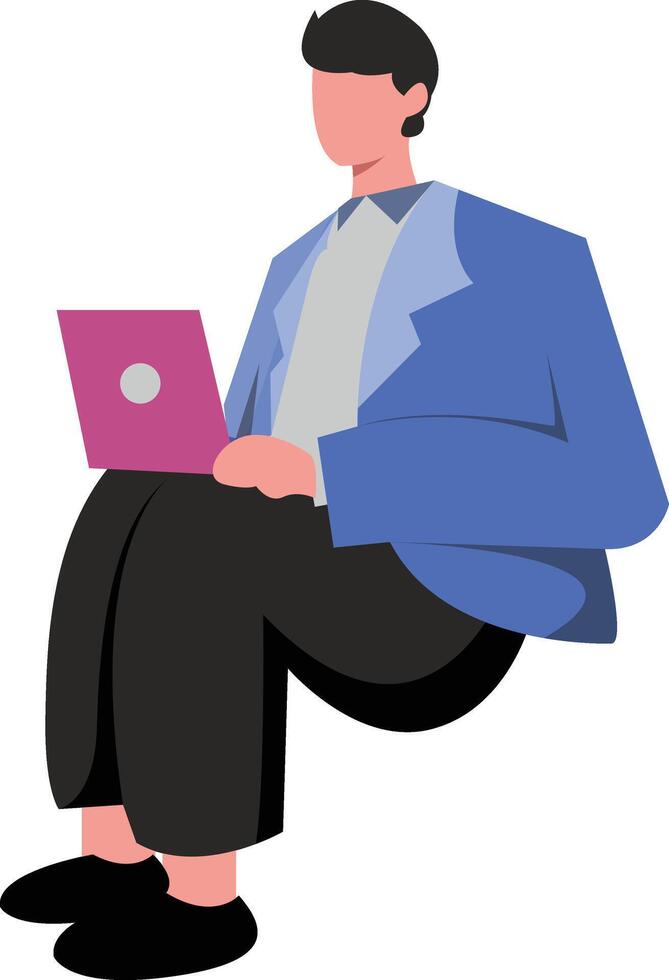 Business Office Character in Flat Design and Shape. vector