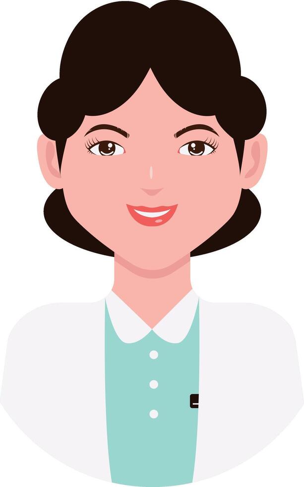 Female Medical Staff Character Illustration. Isolated Avatar with Flat Design Concept. vector