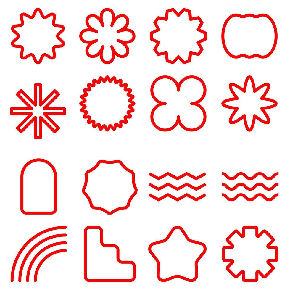 Set of basic shape outline . vector