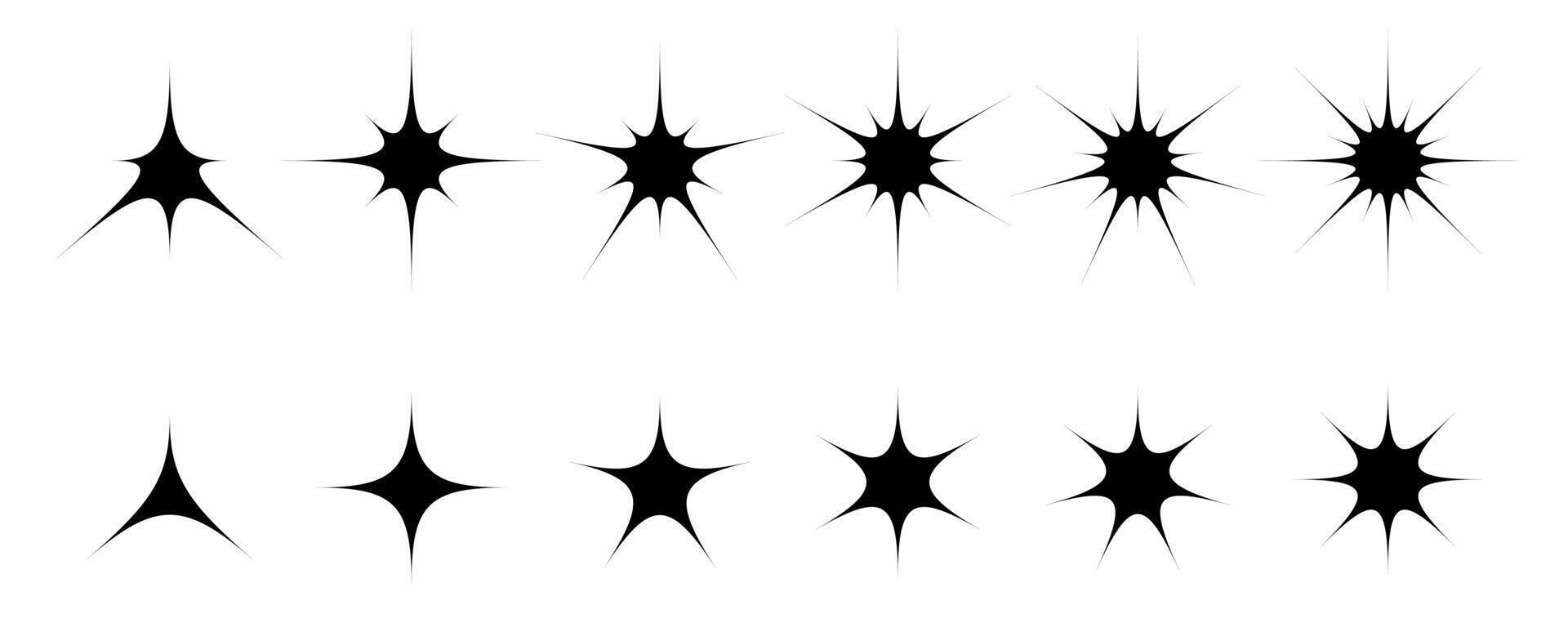 Silhouette of Versatile Starburst Shapes. Essential Elements for Highlighting and Accentuating in Graphic Design and Comic Art vector