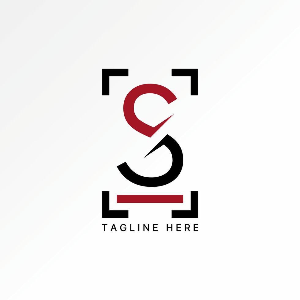 Logo design graphic concept creative abstract premium stock initial S cutting font line capture side. Related to monogram typography branding vector