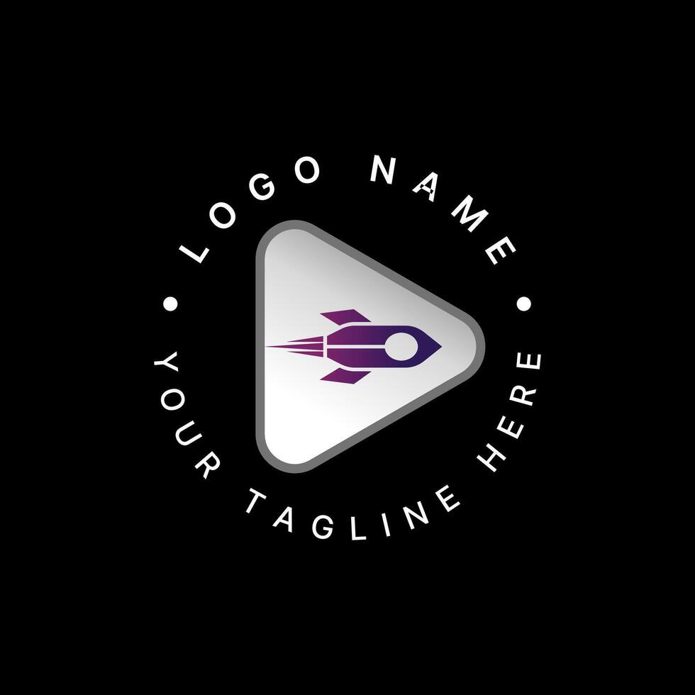 Logo design graphic concept creative abstract premium stock triangle fast fly rocket comet space tech Related to galaxy project mission explore vector