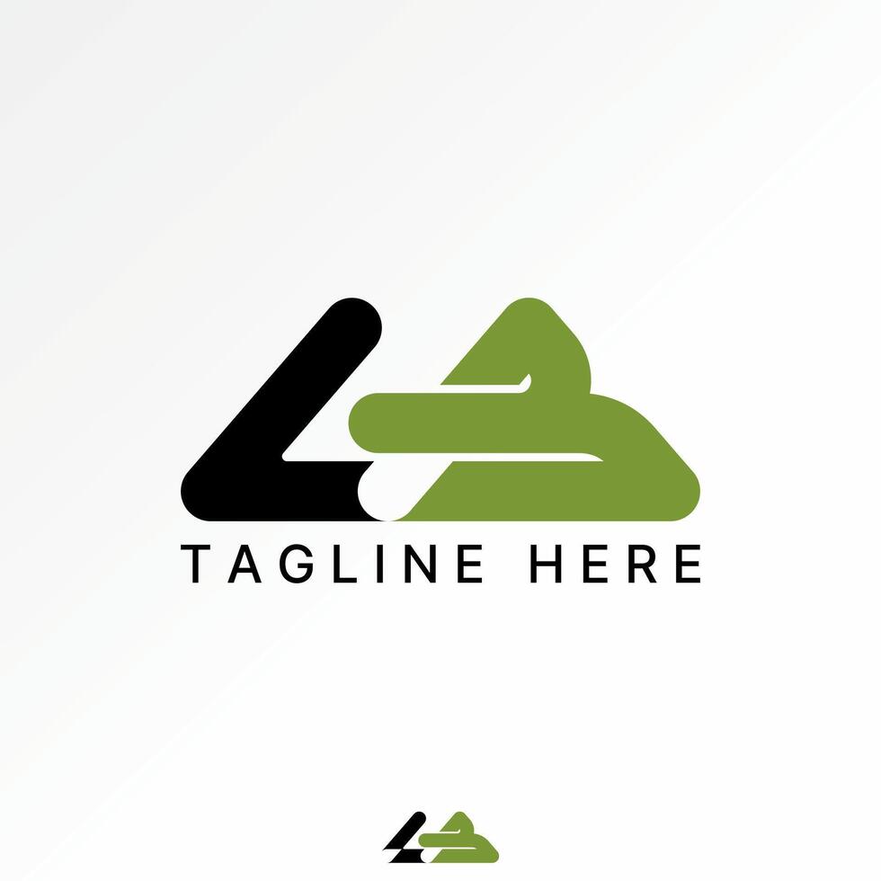 Logo design graphic concept creative abstract premium stock initial LB or 4B negative space font fitness sport. Related to monogram typography vector