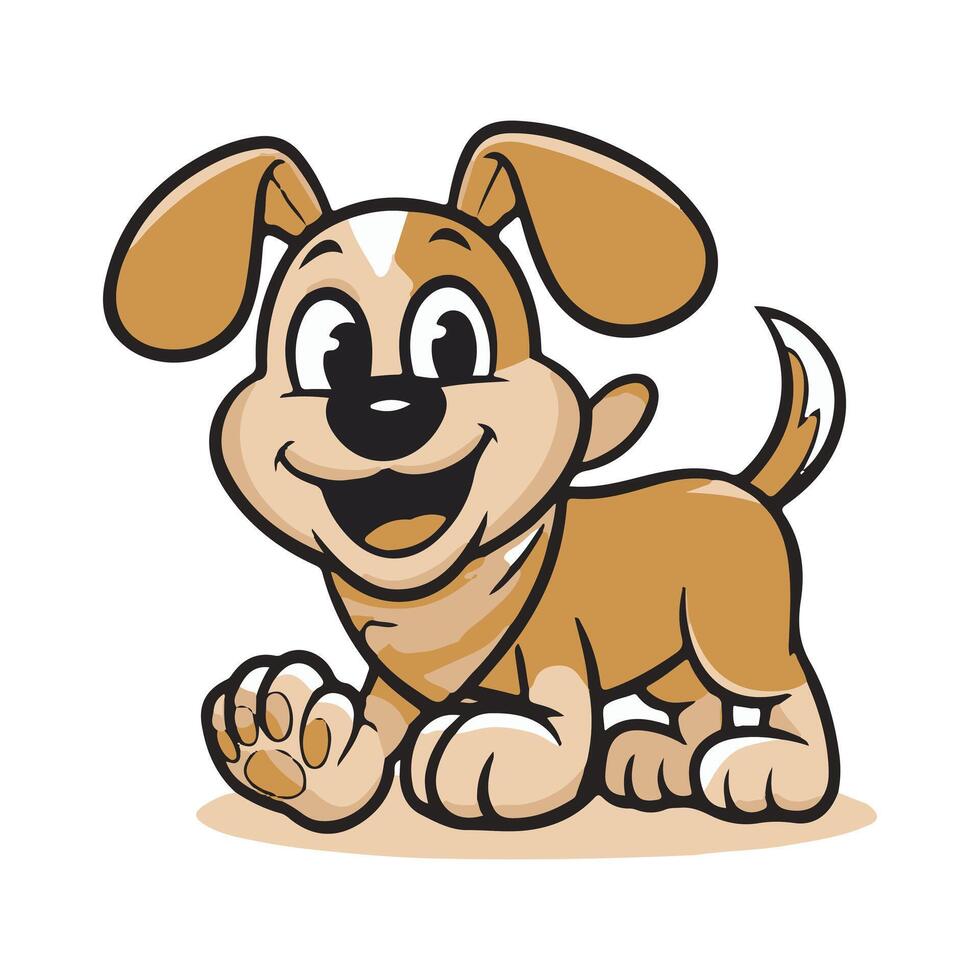 A cartoon dog with a big smile vector