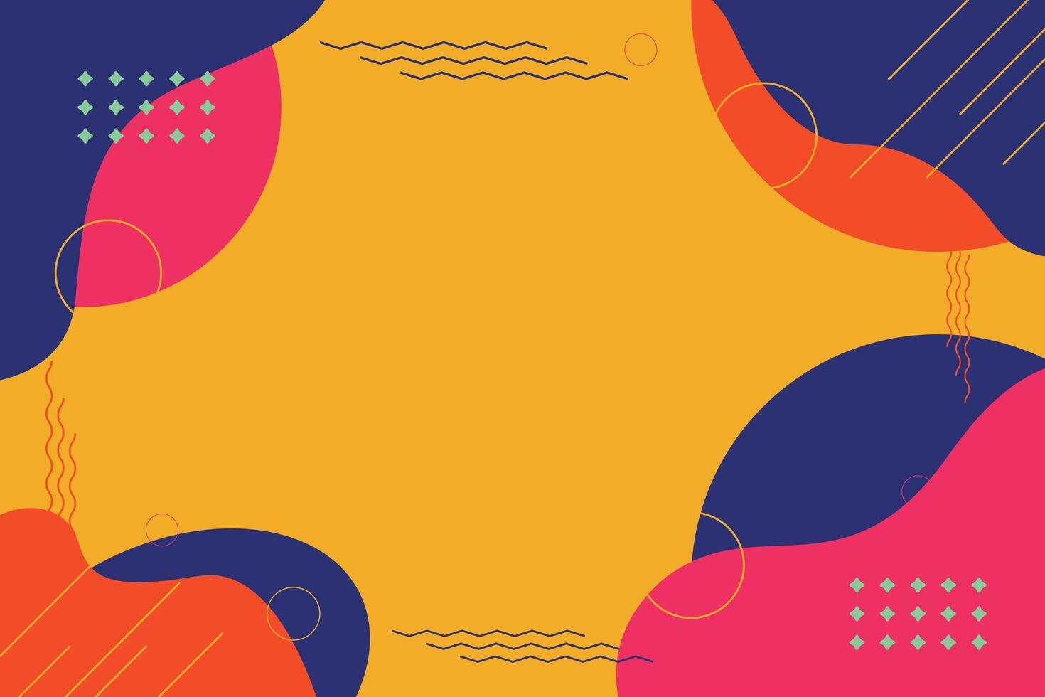 Hand drawn abstract organic shapes template background vector