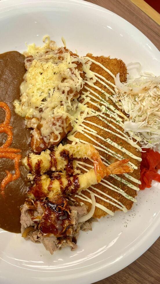 Enjoying a hearty plate of curry rice, every bite is a cozy hug photo