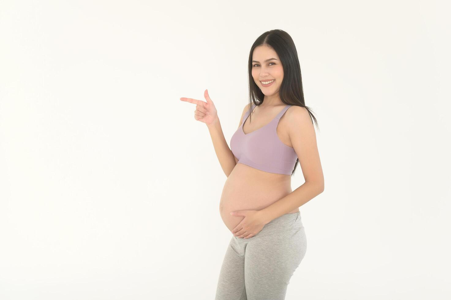 Portrait of Beautiful pregnant woman maternity concept photo