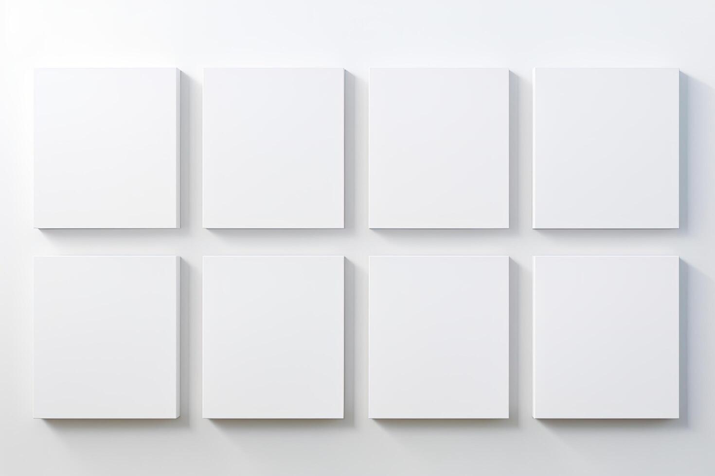 Blank Canvases on White Gallery Wall photo