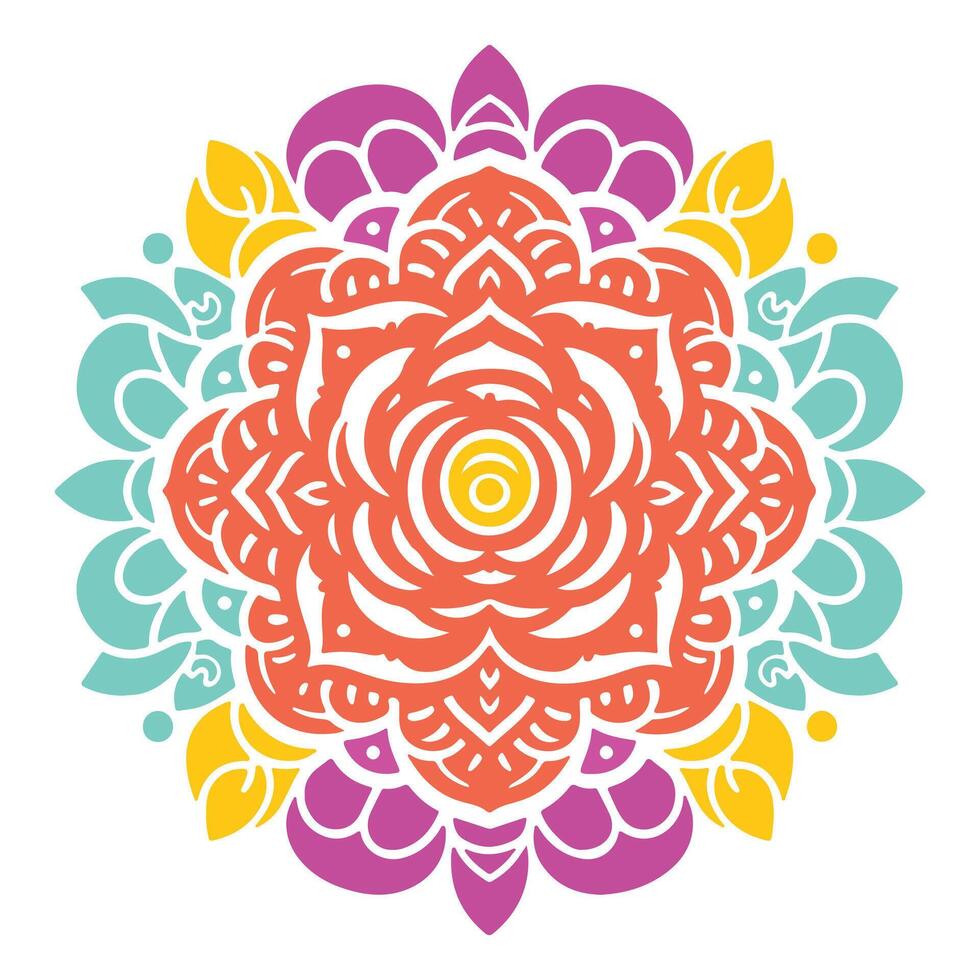 Colorful mandala flower vector