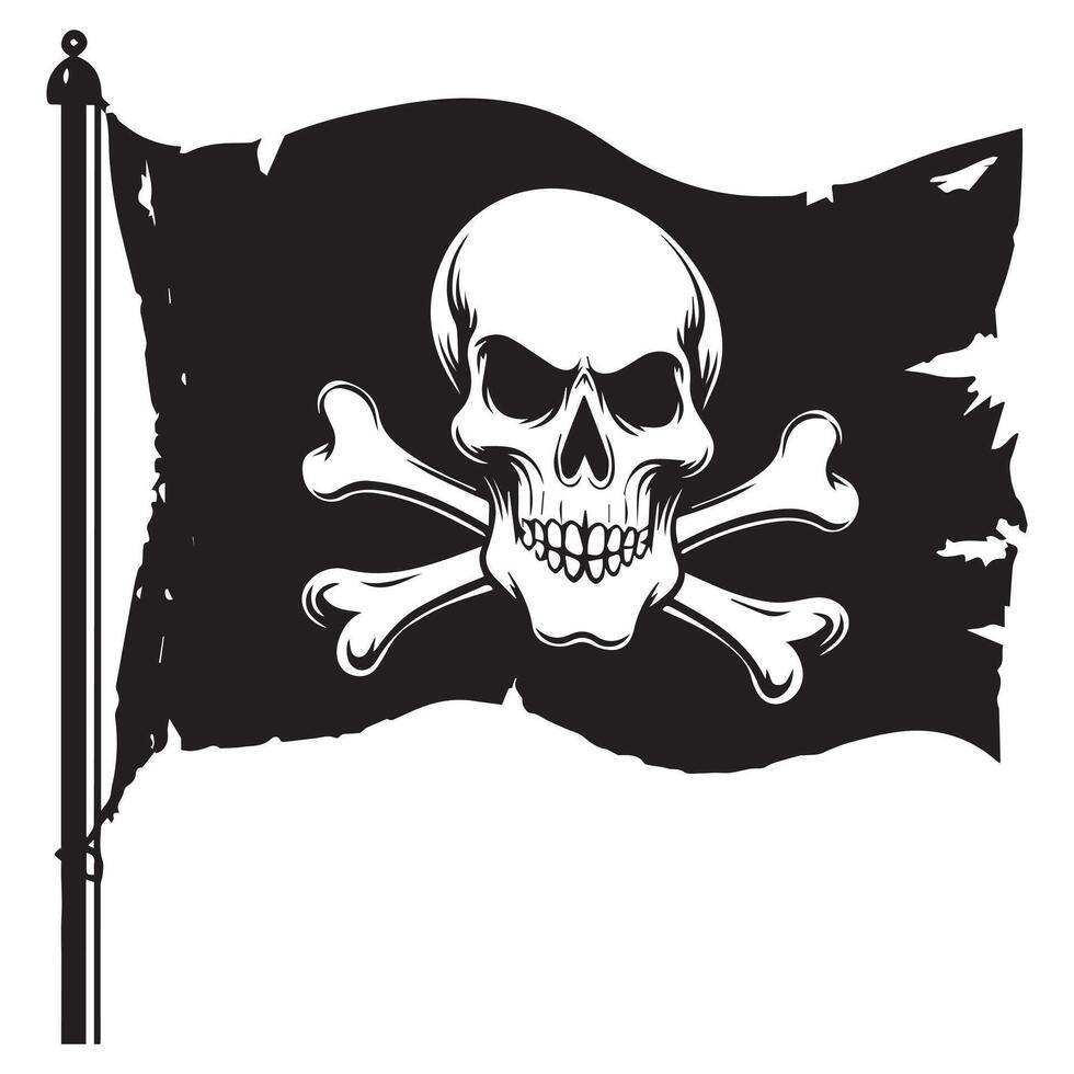 Pirate flag illustration vector