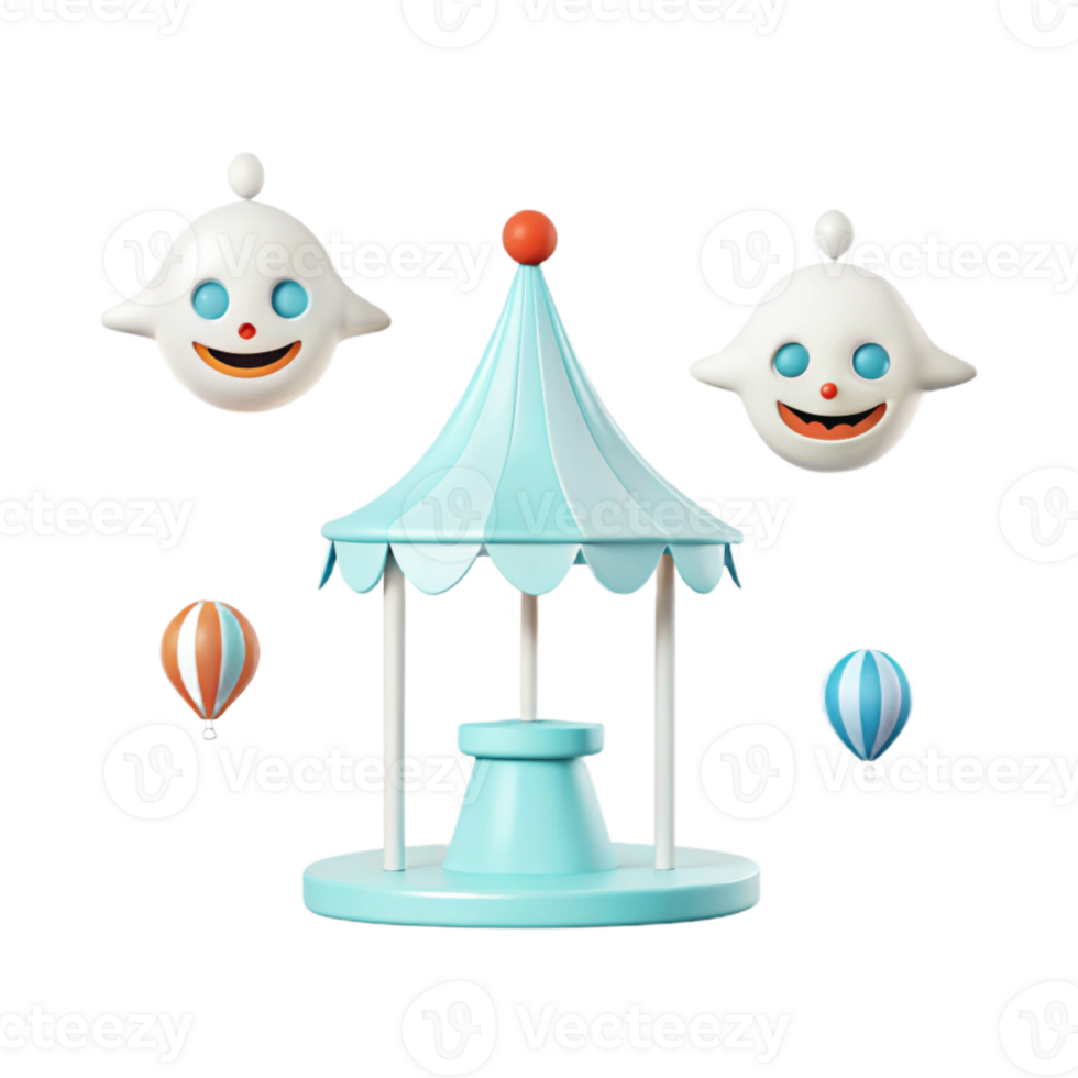 Smiling Ghost Carnival Fun and Festive 3D Render png