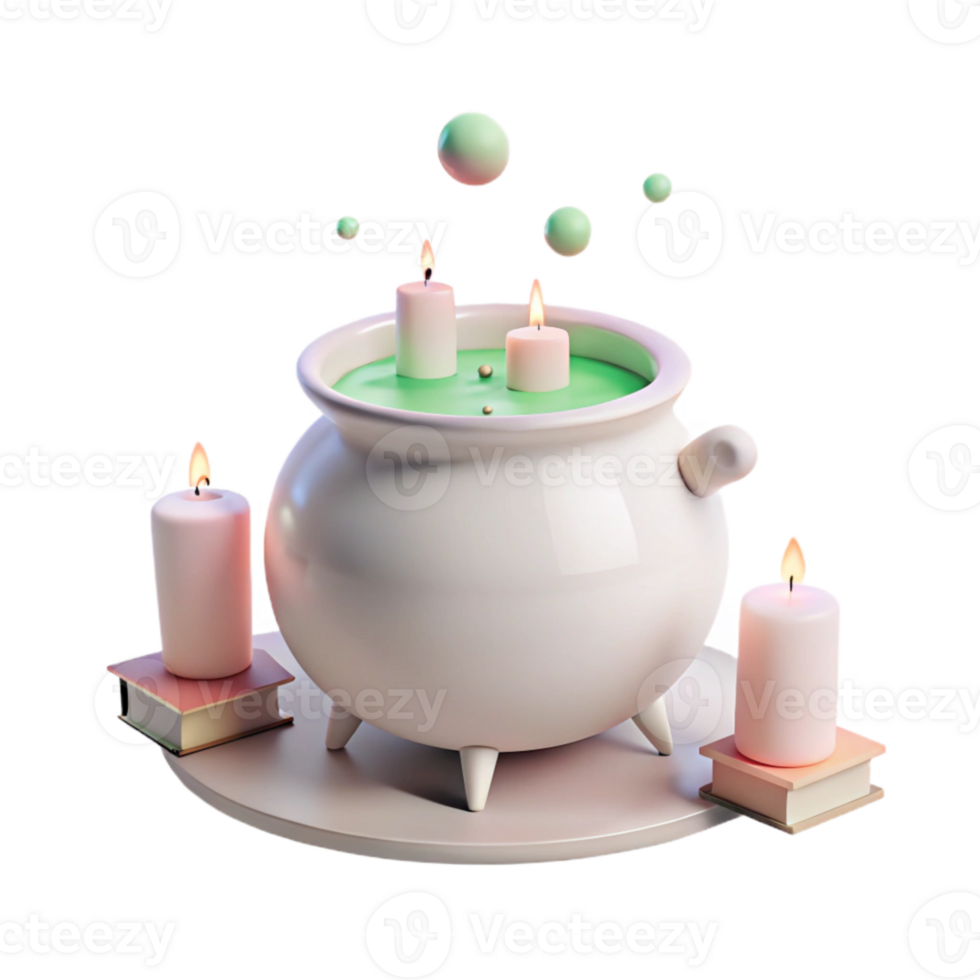 Cauldron with Candles and Bubbling Potion png