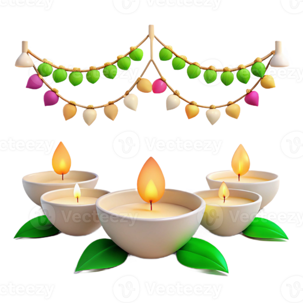 Celebration with Candles and Garland png