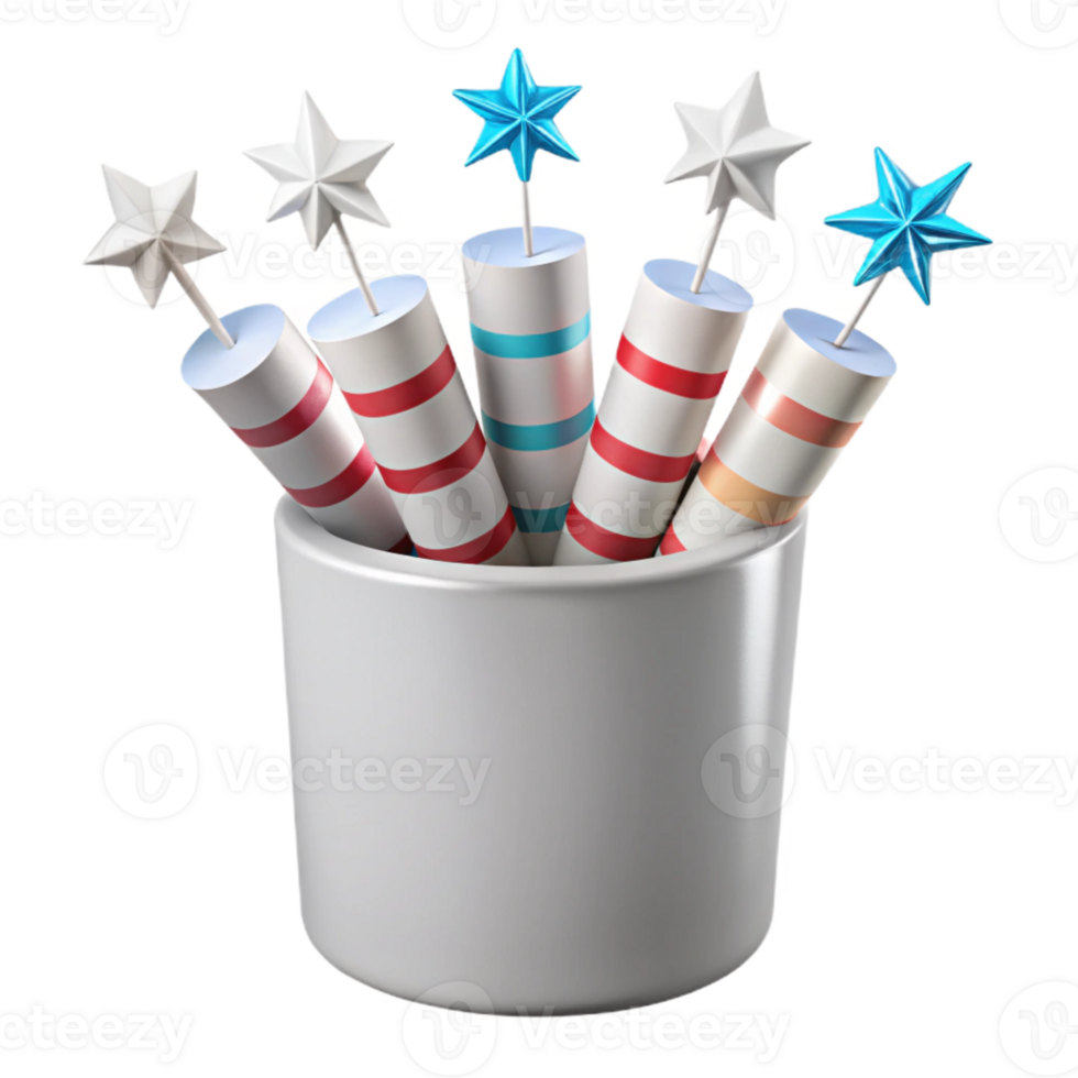 Striped Firecrackers with Stars png