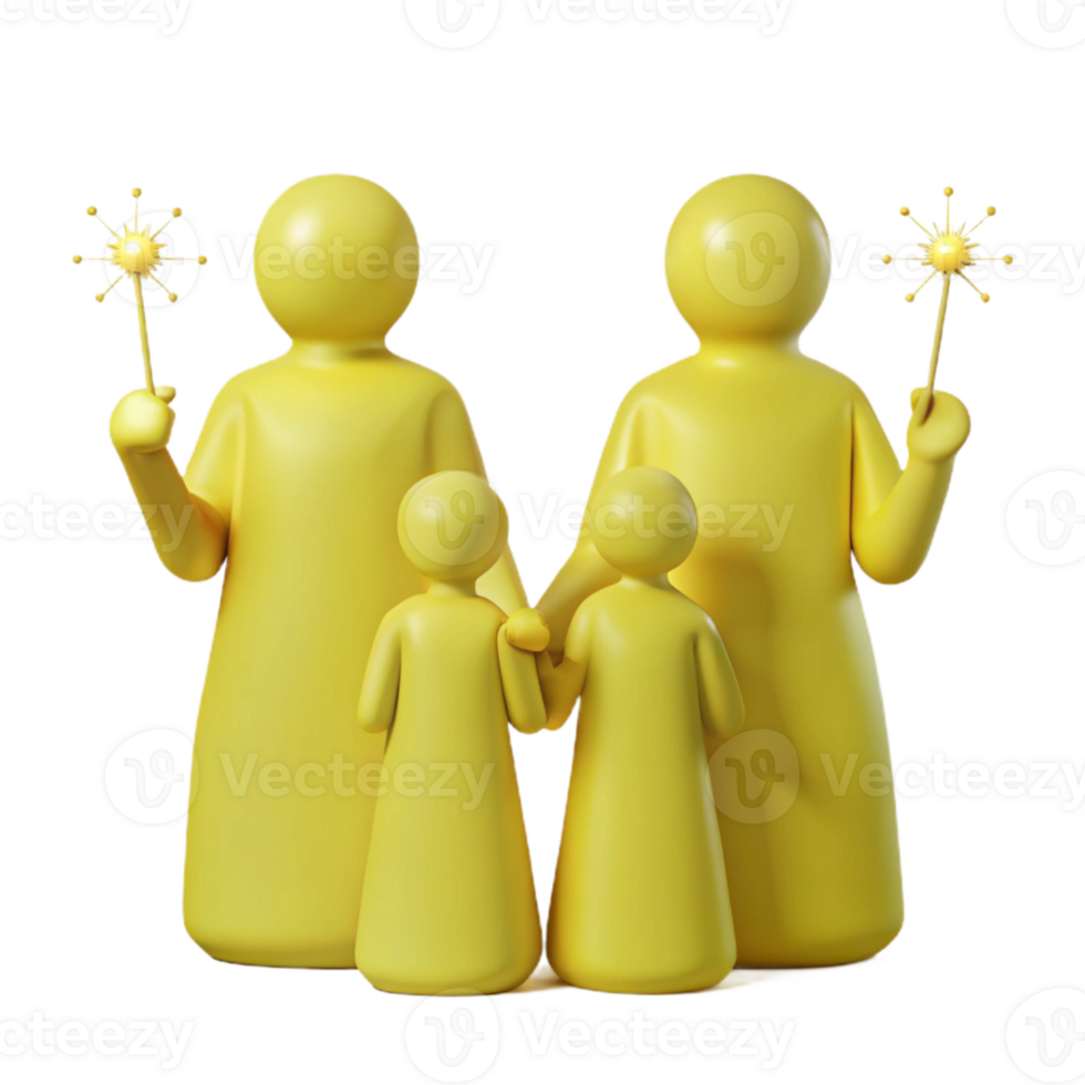 Family Celebration with Sparklers png