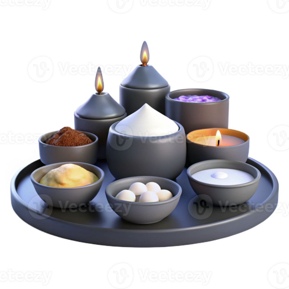 Spa Ritual Scented Candles, Bowls, and Relaxation png
