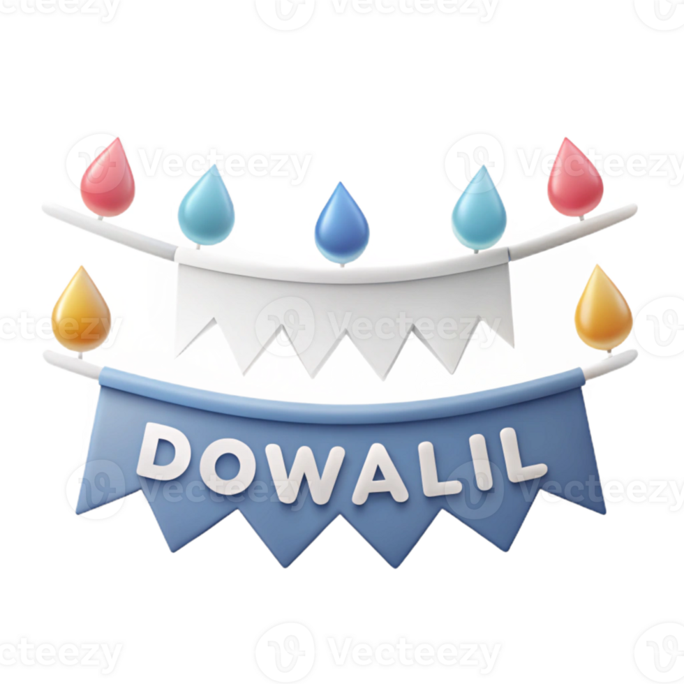 Colorful Droplets Above Banner with Text DOWALIL png
