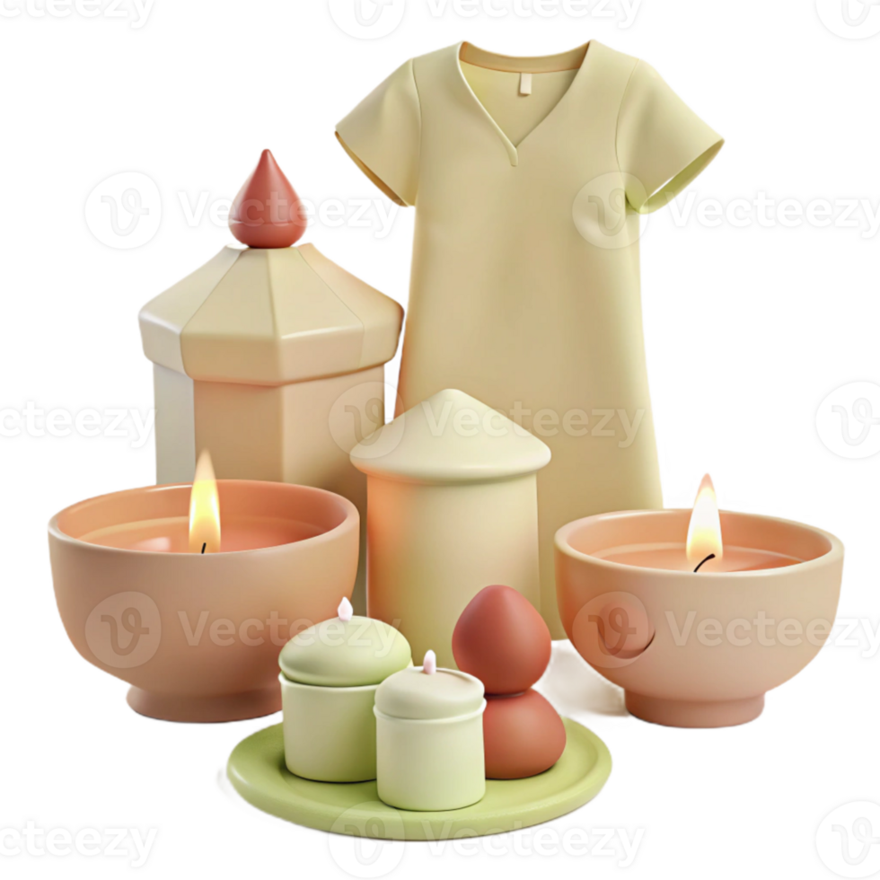 Scented Candles and Decorative Jars for a Relaxing Atmosphere png