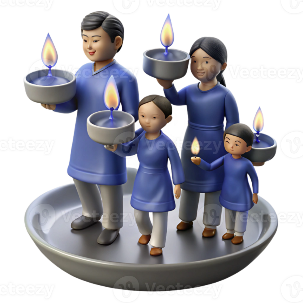 Family Holding Candles A Symbol of Hope and Unity png