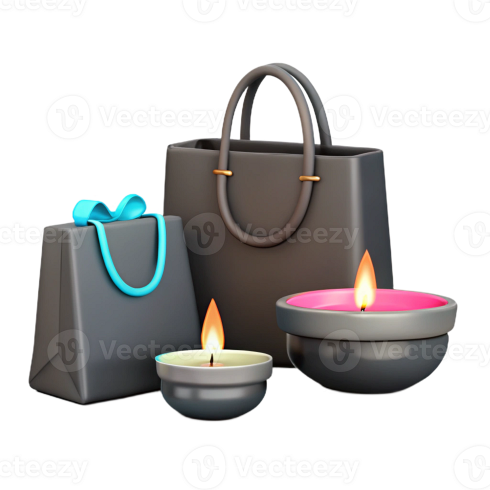 Shopping Bags and Candles A Still Life Image png