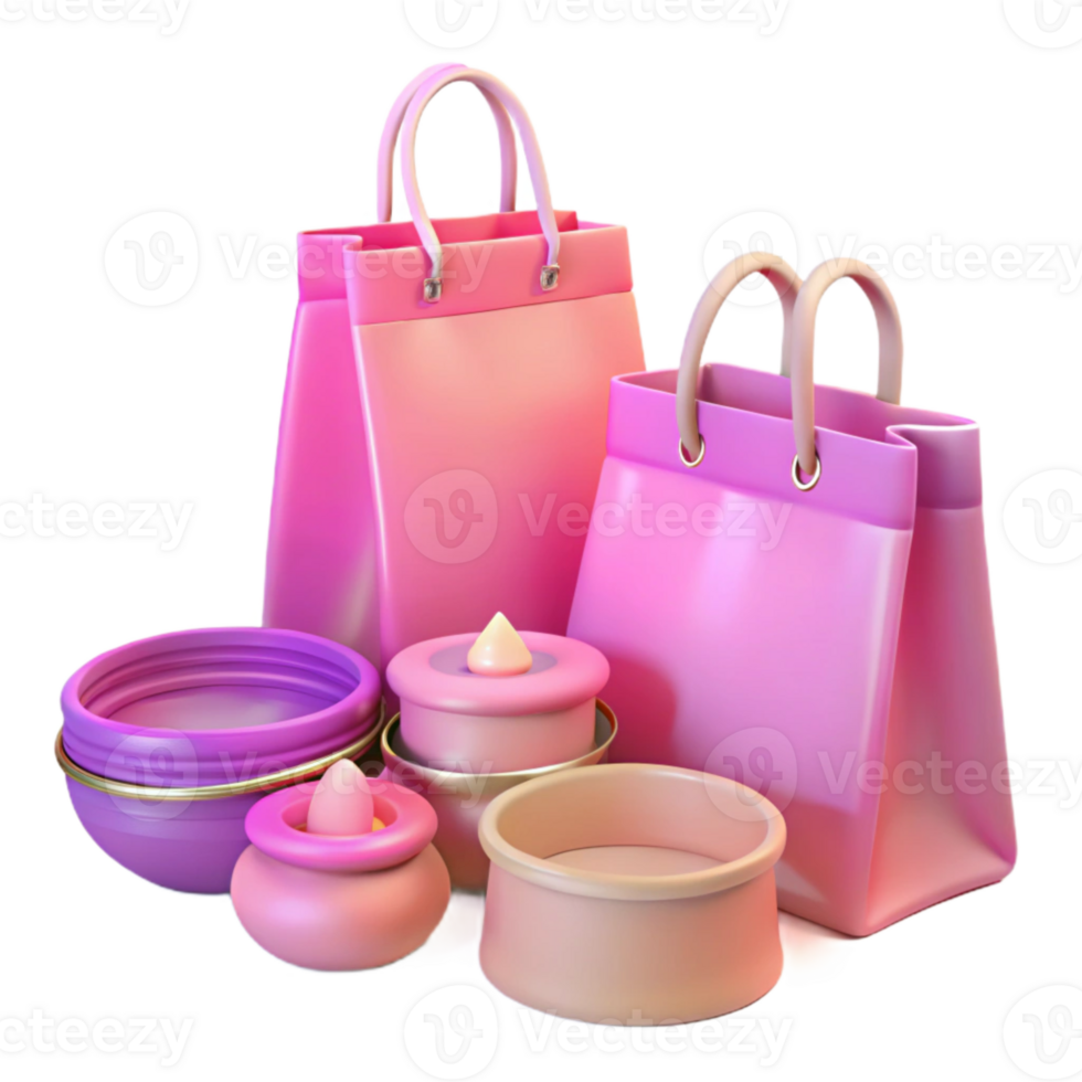Pink Shopping Bags and Containers png