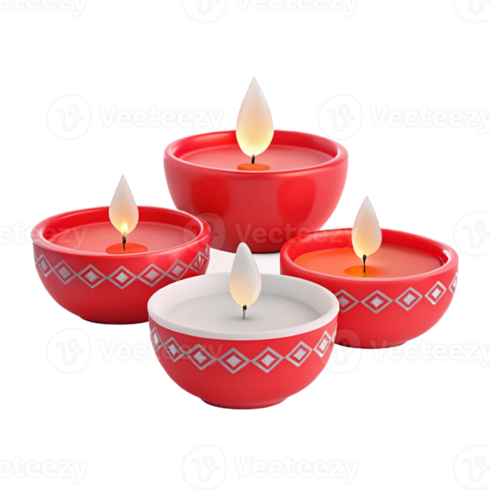 Red Candles with White Wicks png