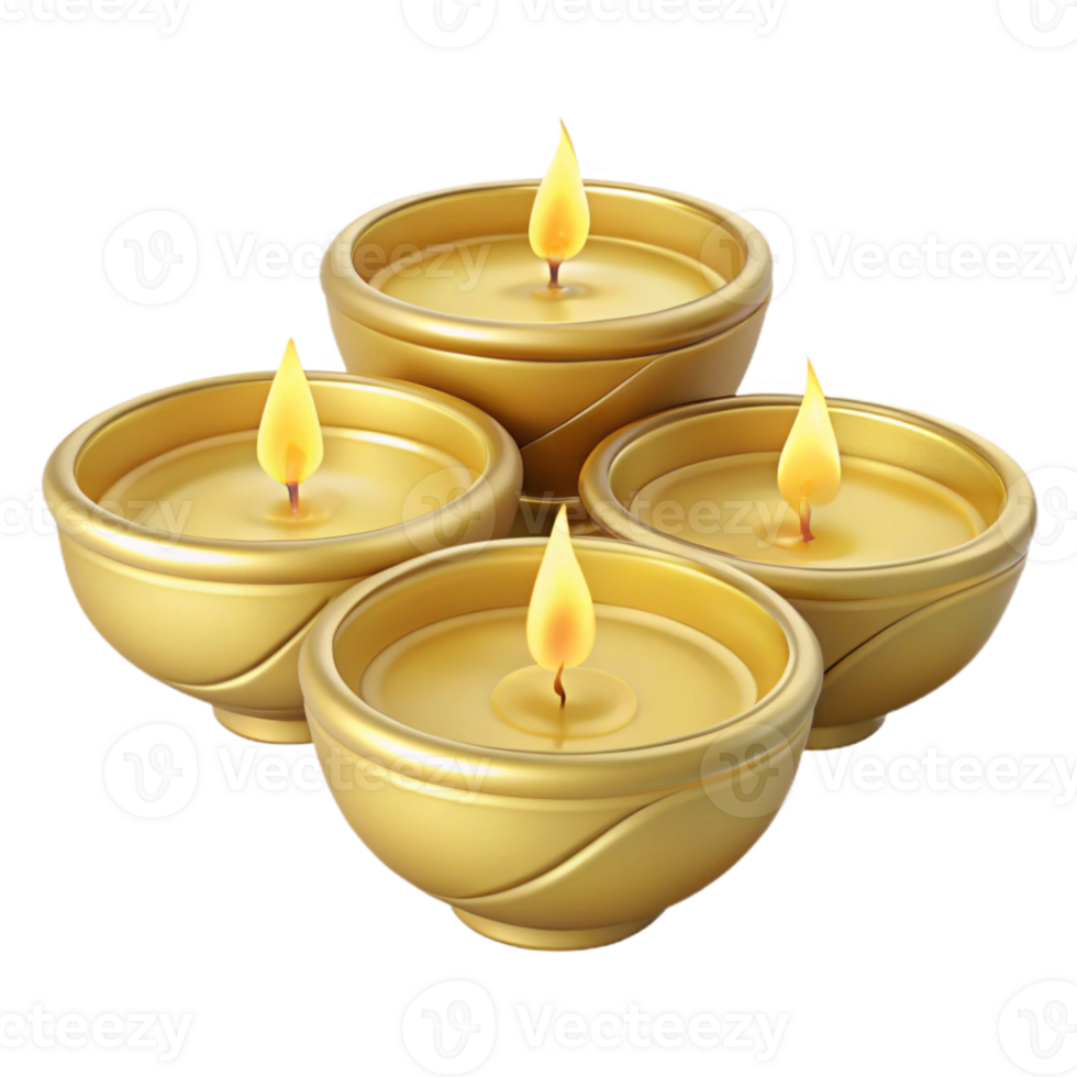 Golden Candle Holders with Flames png