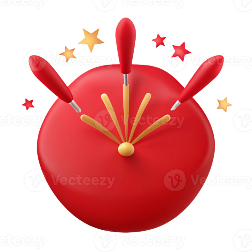 Red Circle with Gold Stars and Pins png