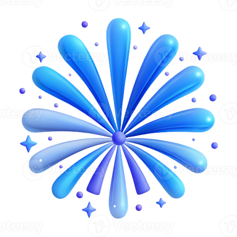 Blue Fireworks with Sparkles png