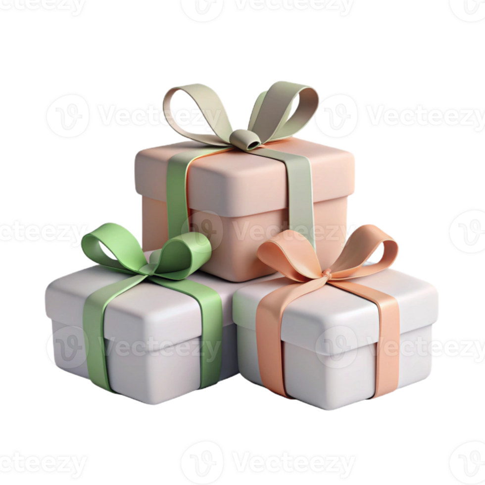 Stack of Gift Boxes with Colorful Ribbons png