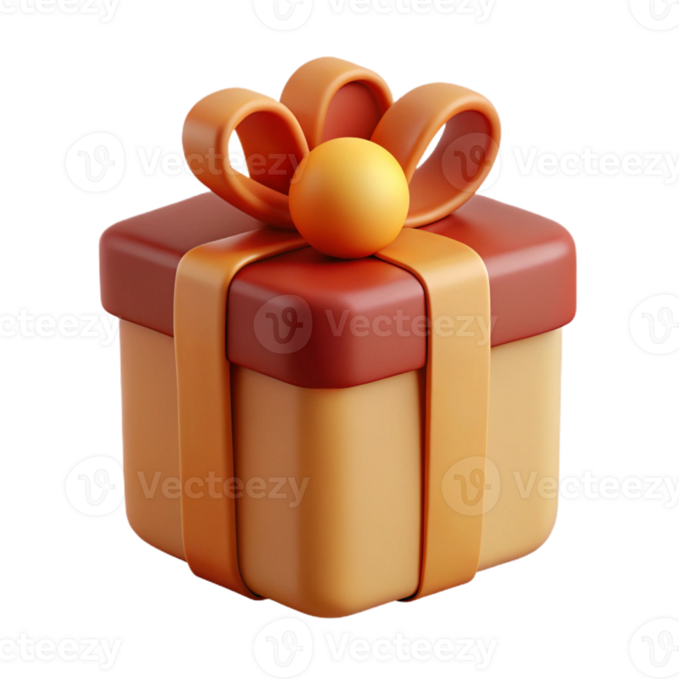 Gift Box with Bow and Ribbon png