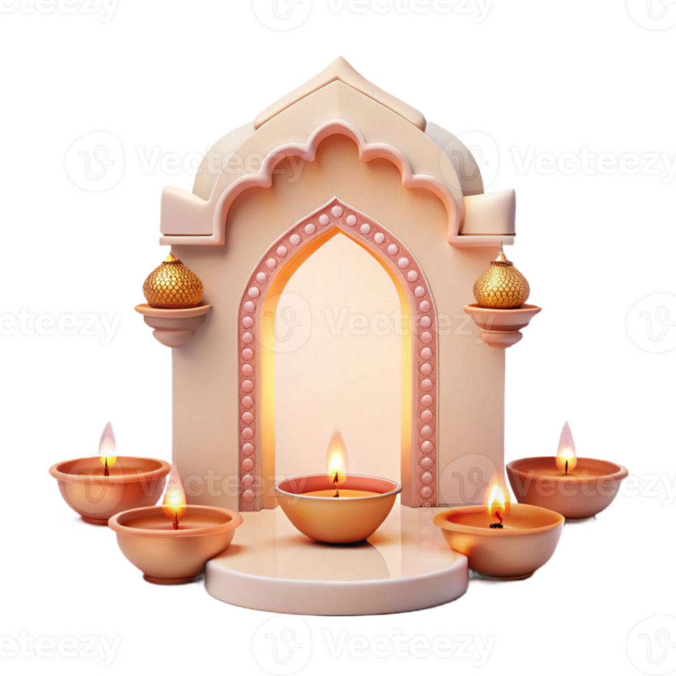 Ornate Archway with Glowing Candles png