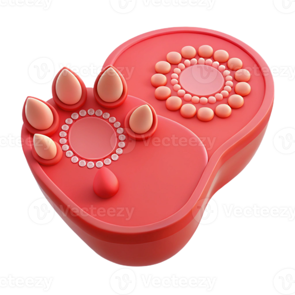 Red Plastic Object with Multiple Circular Shapes png